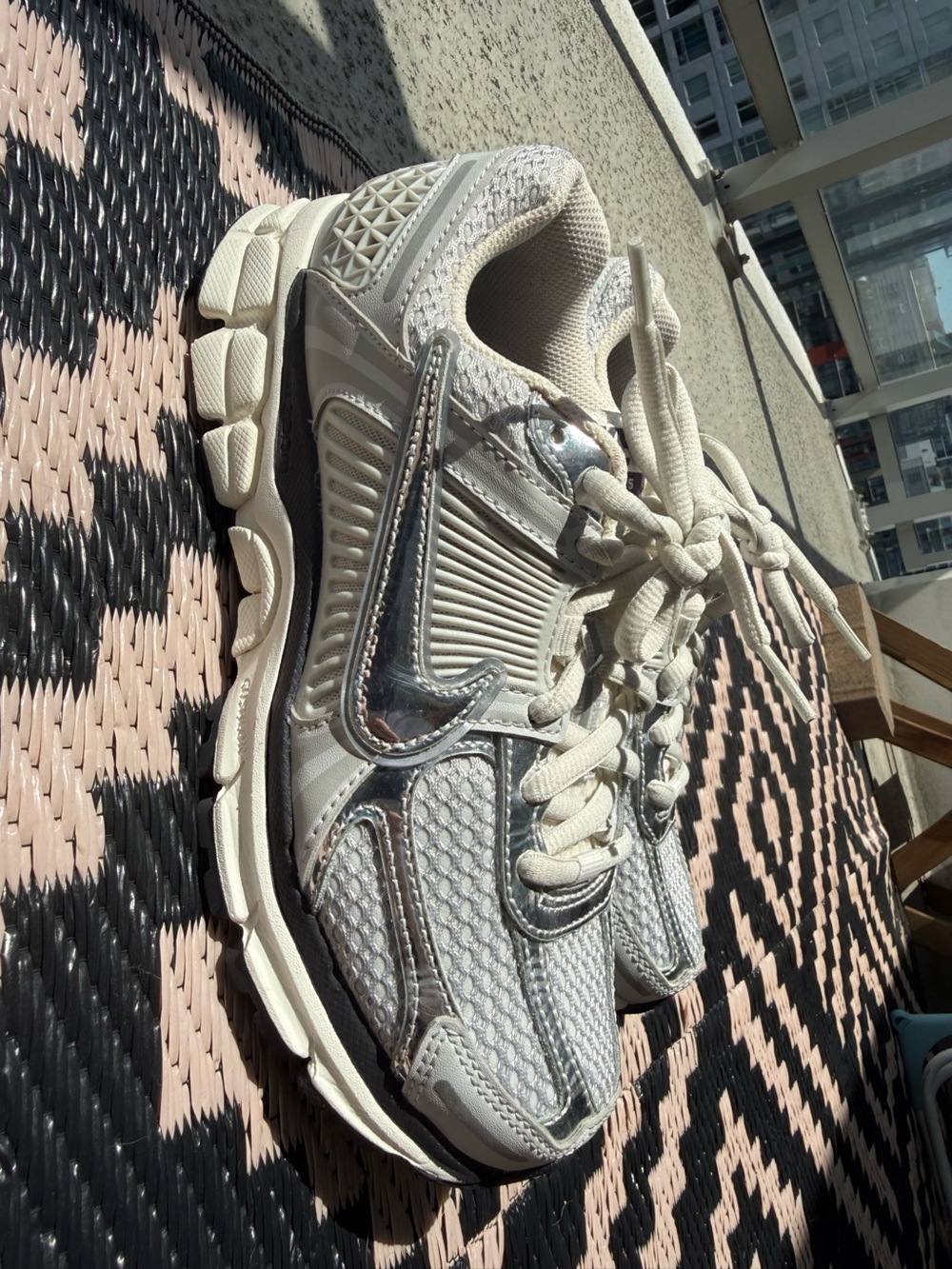 Nike Zoom Vomero 5 Silver-Accented White Running Sneakers